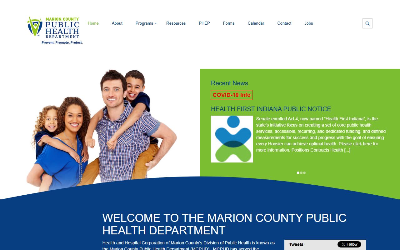 Marion County Public Health Department website for Lawrence death certificate requests