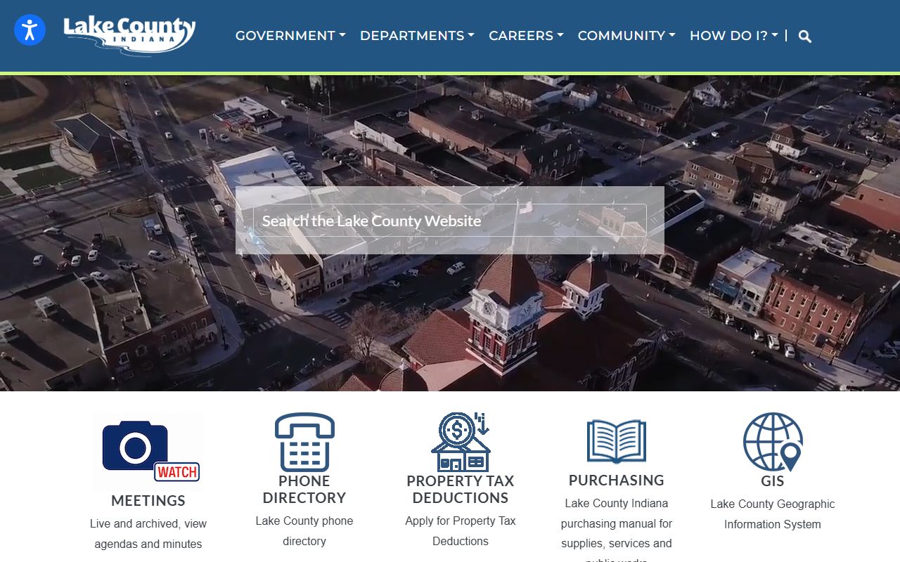Lake County government website with vital records information for Merrillville death certificates