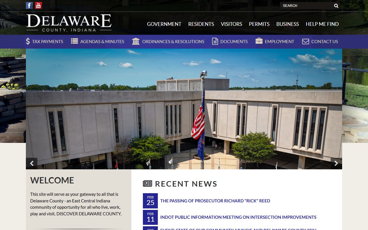Delaware County website for Muncie death certificate requests