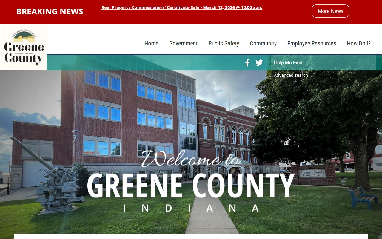 Greene County government website for death records
