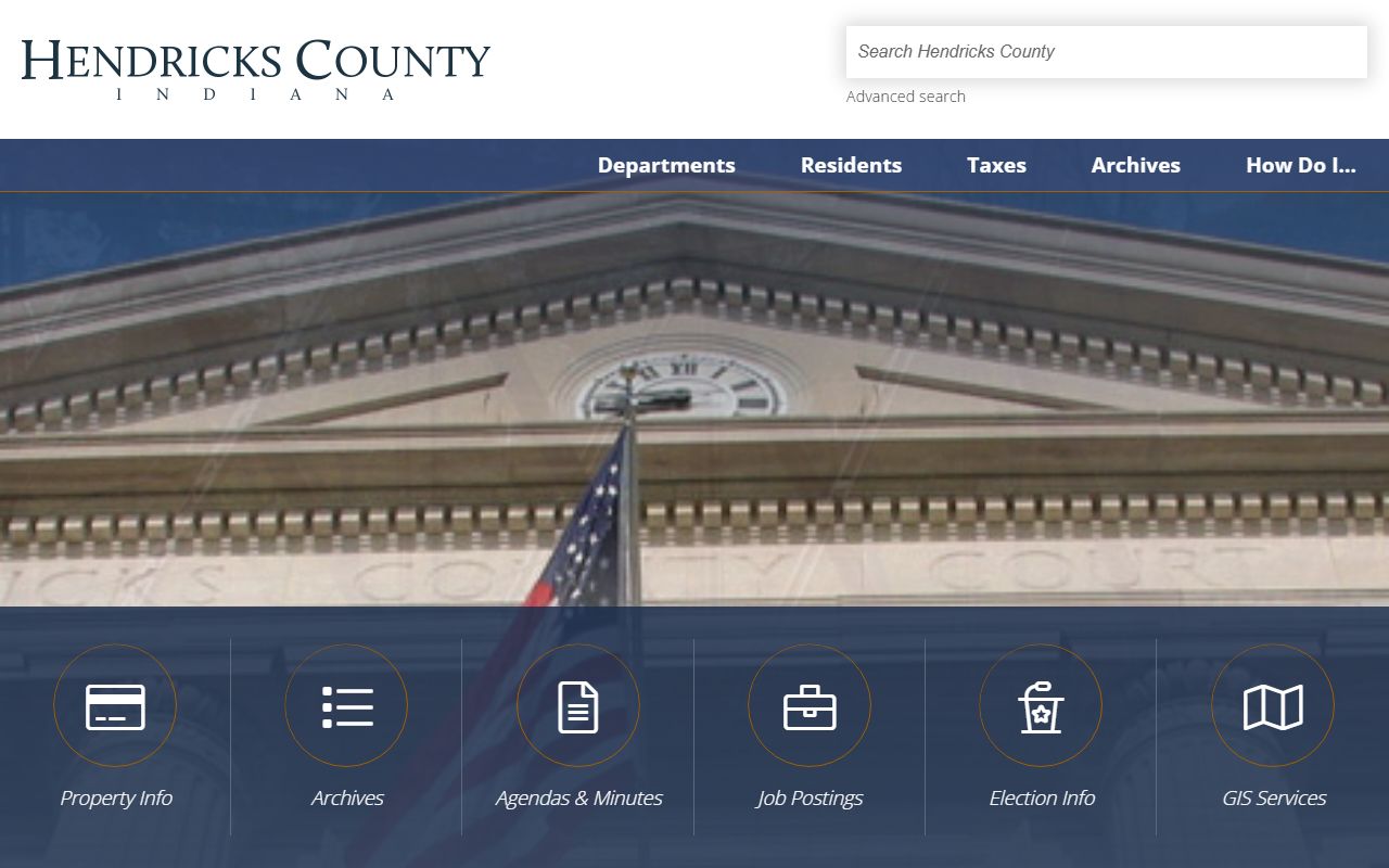 Hendricks County government website for death records