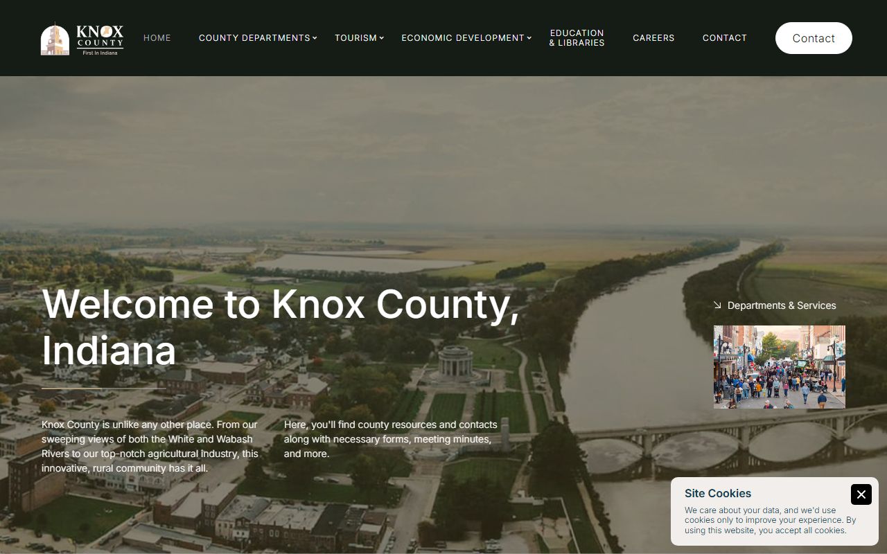 Knox County government website with vital records information for death certificates